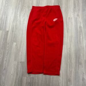 Vintage NHL Detroit Red Wings Fleece Sweatpants Men's Large Red Hockey y2k